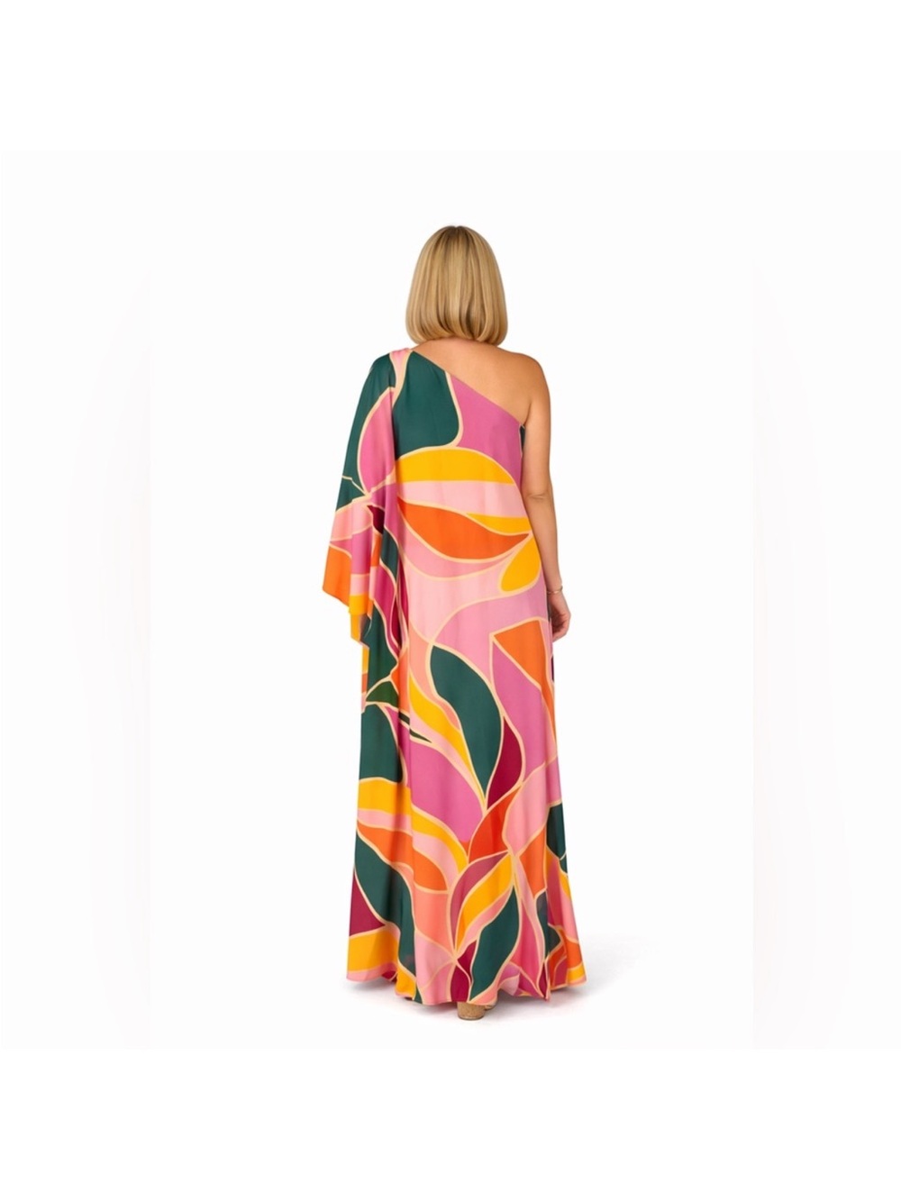 Red Dress Boutique One-Shoulder Maxi Dress in Pink, Green, Yellow, Orange